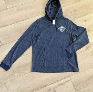 Men's Unisex‎ Blue Gray Long Sleeve Shirt Hoodie Kangaroo Pocket Size XL Outdoor